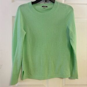 J. Crew bright green 100% Cashmere Crewneck Sweater small